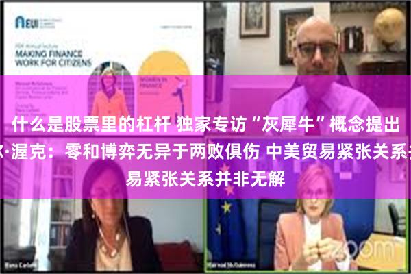 什么是股票里的杠杆 独家专访“灰犀牛”概念提出者米歇尔·渥克：零和博弈无异于两败俱伤 中美贸易紧张关系并非无解