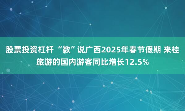 股票投资杠杆 “数”说广西2025年春节假期 来桂旅游的国内游客同比增长12.5%